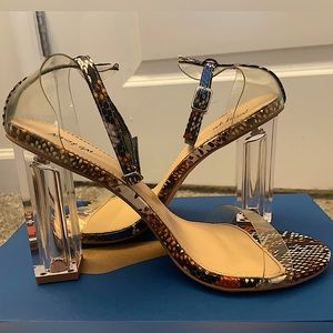 Let's Snake Things Bright Lucite Heels